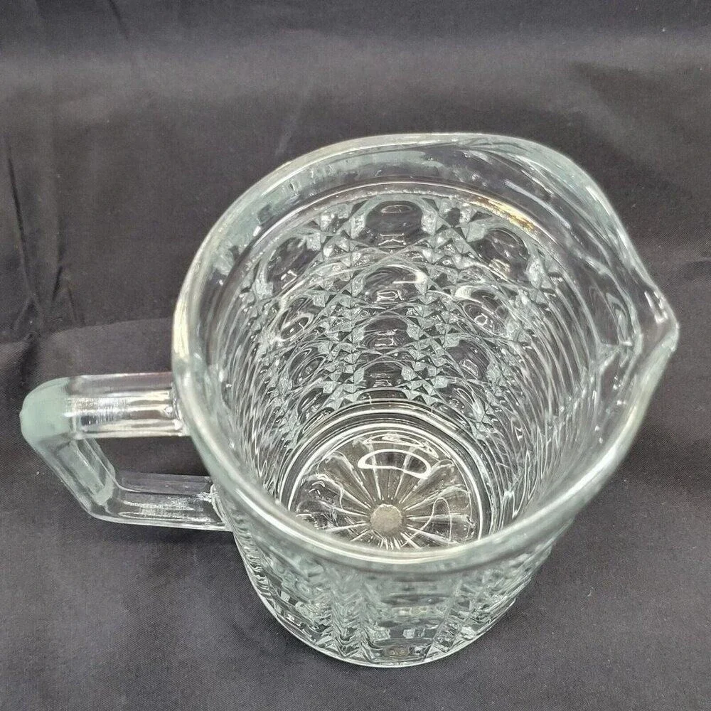 Indiana Glass Whitehall Pitcher Clear Cubist Vintage Mid Century‎ Modern Pressed